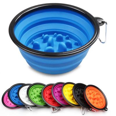 China New Non-automatic Dog Bowl Folding Travel Bowl for Dog Portable Collapsible Collapsible Soft Silicone Dog Bowl for Pet Cat Food Water Feeding for sale