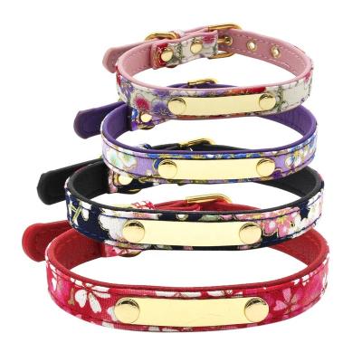 China Personalized Engravable Cat Collar Personalized ID Collar for Dog Cat Customized Engraved Name and Phone Number Anti-lost Dog Collar for sale