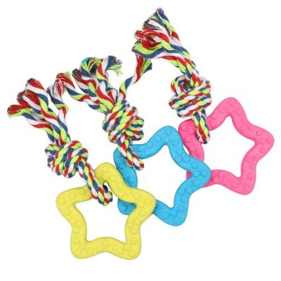 China Sustainable Pet Supplies TPR Dog Toys Bite-Resistant Puppy Molar Toy Pentagram Dog Chewing Toys Wholesale for sale