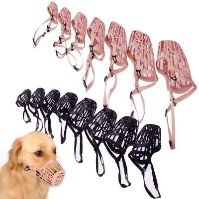 China New Viable Fit Dogs Muzzle 7 Size Plastic Breathable Mask For Dog To Prevent Barking Basket Design Anti-biting Pet Product for sale