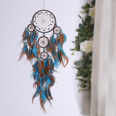 China Dreamy Dream Catcher Fashion Home Wind Chime Catcher Ornament Retro Style Home Decoration Dream Catcher Five Rings for sale