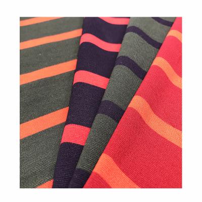 China Breathable New C826-5 Ponte De Roma Dress Designs 2020 Rayon Nylon Fabric Roll Girls Striped Dress Clothes Fabric for sale