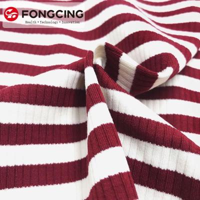 China Viable Wholesale Fancy Cool Design Cotton Drop Needle Yarn Dyed Component Jersey Knitted Fabric For Polo Shirt for sale