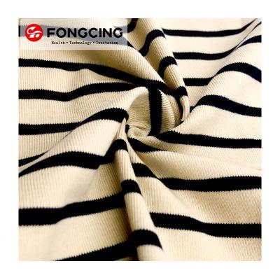 China Class 2121 Single Stripe Cotton Fabric Organic Top Yarn-dye Single Jersey For Kid Cloth for sale