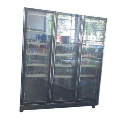 China Single-Temperature JJ-1800 Three doors Custom Glass Door Home And Bar Bottle Beer Beverage Fridge Showcase  Red Wine Cooler Refrigerator For Hotel for sale