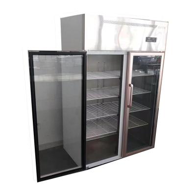 China Single-Temperature Large-capacity glass door stainless steel freezer universal wheel affordable wholesale price for sale