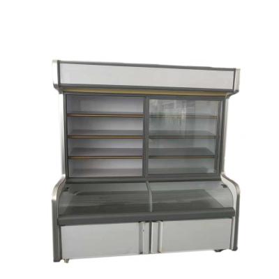 China Three-temperature commercial kitchen vertical fresh display fridge order cabinets three temperature display freezer for sale