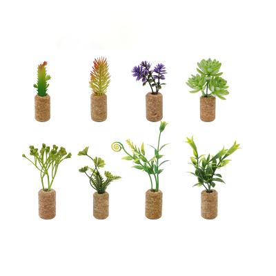 China 12 Piece Indoor Outdoor Mini Artificial Succulent Plants Refrigerator Magnets For Shelf Desk Decor for sale