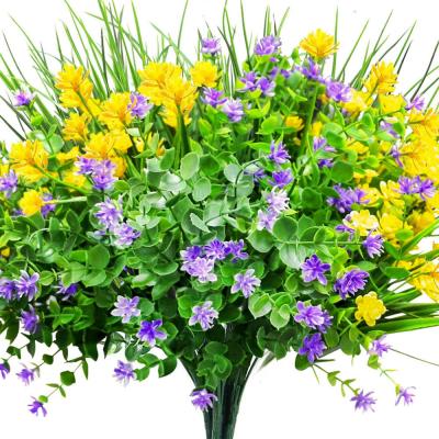 China Outdoor UV Resistant Plastic Flower Bohemian Mixed Plants Flower Decoration For Outdoor Porch Vase for sale