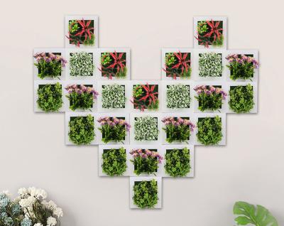 China Decotation Plant Frame 3D Wall Hanging Fake Home Artificial Succulents For Home Decoration Moss Plants Frames Artificial Succulent Flower for sale