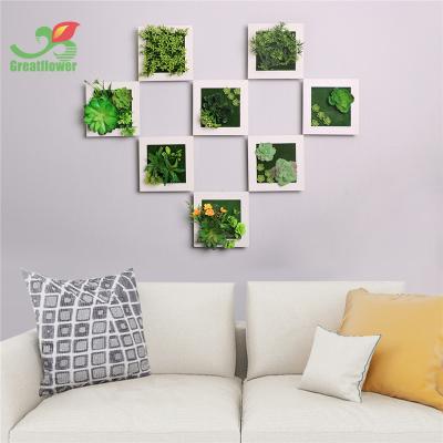 China Minimalist 3D Frame Greenery Wall Art Decor Wall Art Flower Decor For Living Room Hotel Home Restaurants for sale