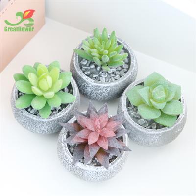 China PC06 Rustic New Originally Designed Artificial Succulents With Resin Pots for sale