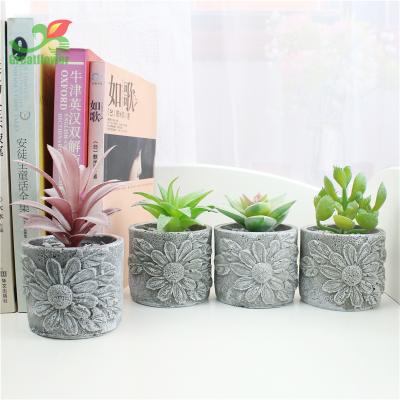 China Factory with PC17 new pot originally designed artificial succulents with resin pots for sale