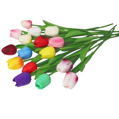 China Real Touch Indoor Outdoor Multicolor Tulip Stems Artificial Flowers For Wedding Bouquet Centerpiece Floral Arrangement for sale