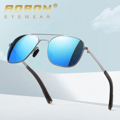 China Custom Retro Aoron Black Fashion Sunglasses Men's Classic Sun Glasses Men Retro UV400 TAC Polarized Lenses Round Frames S Sun Glass Night Vision A696 for sale