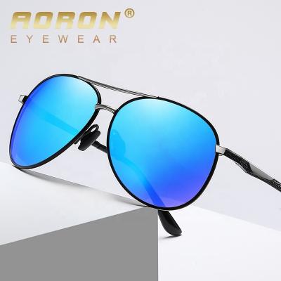 China Aoron 2022 New Arrivals Fashion Sunglasses Double Bridge Round Metal Frame Polarized Photochromic Custom Glass Sunglasses Outdoor Lens Drive for sale