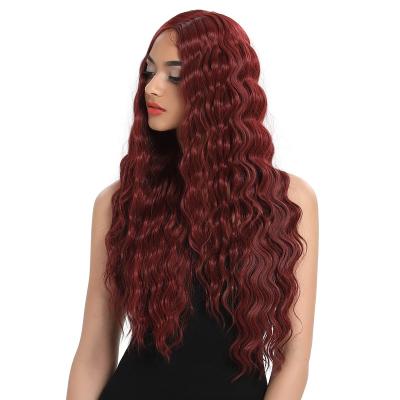 China Wholesale HAIR Water Wave Factory Price HD Fiber Heat Resistant Deep NOBLE Synthetic Lace Front Synthetic Hair Wigs for sale