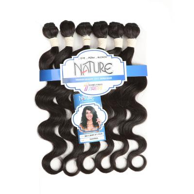 China Noble New Arrival 6 Bundle Big Body Wave In 1 Bundle Virgin Indian Body Wave Remy Hair Weaves For Hair Weave Cheap Bundles for sale