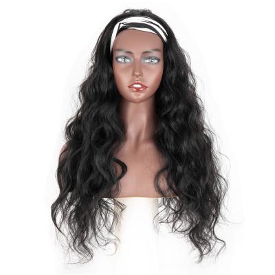 China 100% Noble Water Wave Wig Cheap Wholesale High Temperature Synthetic Heat Resistant Fiber Hairband Long Fiber Wigs For Black Women for sale