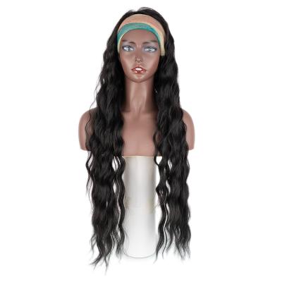 China 100% Noble Water Wave Wig Cheap High Quality High Temperature Synthetic Heat Resistant Fiber Wig Headband Long Fiber Wigs For Black Women for sale