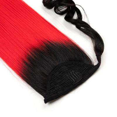 China Long Ponytail Noble Hair X-Ring Hair Extension Hair Rope Lace Flower Straight Synthetic Bulk Bundles Brush Head Honey Head Elastic Band Straight Synthetic Hair Bulk Bundles for sale