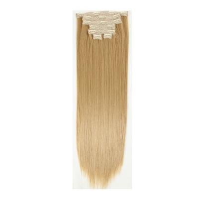 China Noble Wave Silky Straight High Temperature Fiber Brazilian Synthetic Hair Extensions Clip In Hair for sale