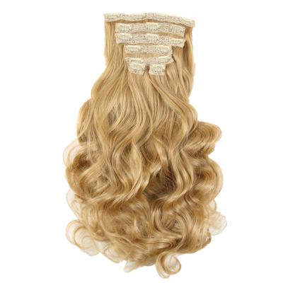 China Hot Synthetic Body Wave Clip In Hair Extensions Body Wave Hair Extension Clip In 7 Pcs In One Pack Clip In Extensions for sale