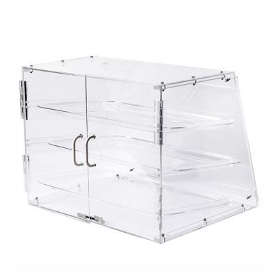 China Anti-fragile; sustainable ; light ; can be printed with logo makers custom production acrylic bread pastry display cabinet plexiglass dessert cake display stand for sale