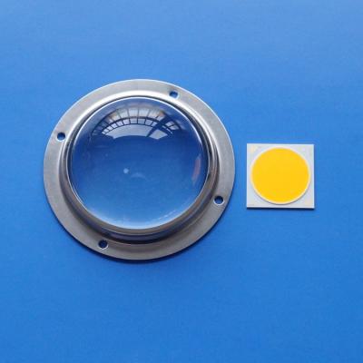 China HB78-120 High Borosilicate 78mm Diameter 120 Degree Glass Lens For CXB3590 COB LED for sale