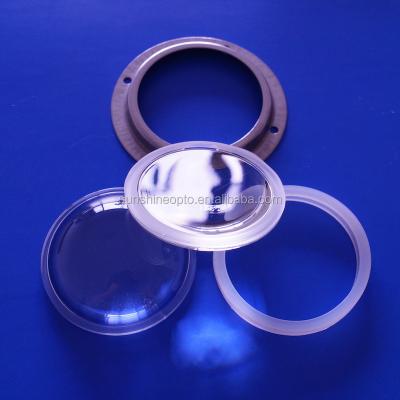 China Antique 60 Degree 66mm COB LED HighBay Glass Lens for sale