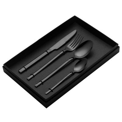 China Sustainable Original 4pcs gift box cutlery set stainless steel 430 canteen restaurant flatware set for sale