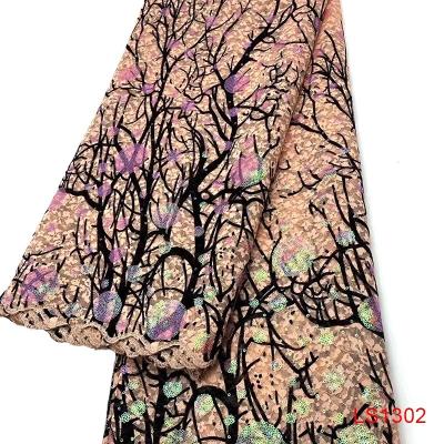 China Viable Wholesale African Sequin Lace Fabric 2021 Sequin Lace Fabric Luxury Embroidery Tulle Velvet Lace Sequin Evening Dress Fabric for sale