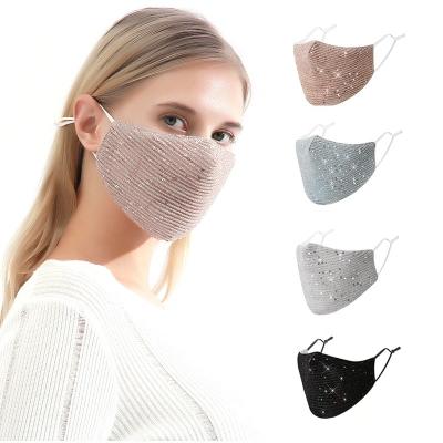 China Breathing Party Wedding Facemask/Factory Supplier Women Decoration Glitter Fashion Colorful Sequin Partyceremony Beautiful Reusable for sale