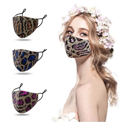 China Manufacturers Wholesale Bling Mesh Facemask With Shiny Rhinestone Reusable Sequin Cotton Facemasks Wedding/partyceremony for sale