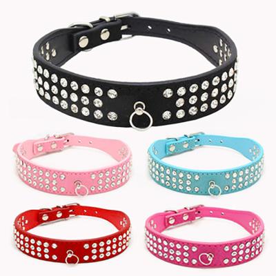 China High Quality Soft Luxury Stocked Bling Dog Collar And Leash Rhinestone Luxury Dog Collar for sale