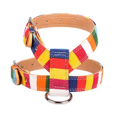 China Colorful Custom Dog Harness Stocked Leather Pet Dog Harness For Dogs for sale