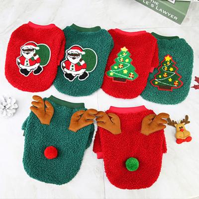 China Amazon Sustainable Warm Party Little Dog Christmas Clothes Winter Christmas Dog Clothes for sale