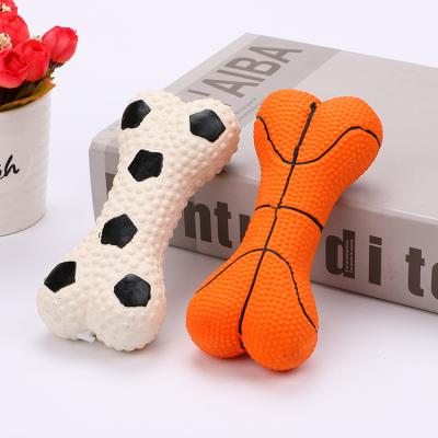 China Viable Hot Pet Chew Toys Basketball Dog Bones Toy Latex Dog Squeaky Toy For Dogs for sale