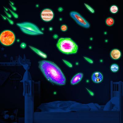 China Hot Art Decor PVC Galaxy Stickers Night Glowing Glow in the Dark Room Wall Stickers Home Decoration for Kids for sale