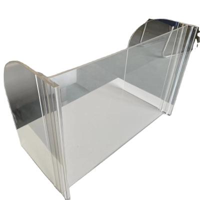 China Asian Custom New Arrival School Acrylic Sneeze Shield Collapsible Protective Folding Screen Desk Divider for sale