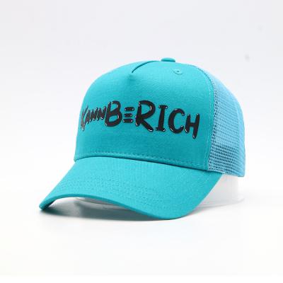 China Summer 5 Panel Trucker Hat Letter Embroidered Cotton Baseball Cap Breathable Shade for sale