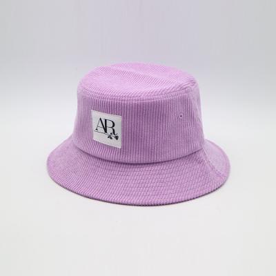 China Purper GLB van het Flard100% Corduroy Vrouwen van Vissersbucket hat woven Te koop