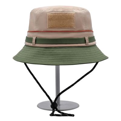 China Fashion Adjustable Rope Fishing Sun Hat Custom 100% Polyester Bucket Hat for sale