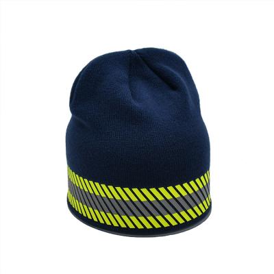 China Unisex Football Skull Cap Oem Reflection Logo Running Beanie Winter Polyester Helmet Liner for sale