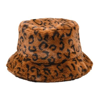 Cina Cappello caldo del nuovo del secchio di inverno e di autunno del cappello della peluche di colore del leopardo della stampa del legame della tintura cappello del bacino in vendita