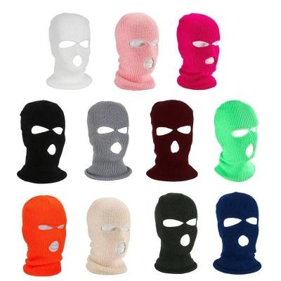 Cina Copertura del viso completo Maschera a maglia a tre fori Cappelli da capo Balaclava Ciclismo tattico Cappelli unisex in vendita