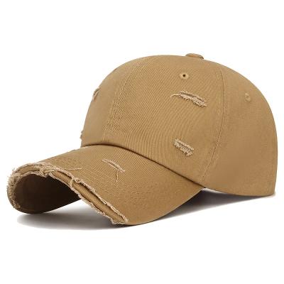 China Fashion Khaki Outdoor Hat 6 Curved Visor Panel Baseball Cap With Lower Price for sale