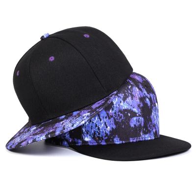 China Unisex Purple Starry Sky Printing Hip-Hop Hats Fashion Spring Autumn Outdoor Adjustable Casual Snapback Caps for sale