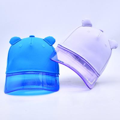 China OEM Hut Fabrik Großhandel Hochwertige 5 Panel Kinder Baseballkappe Custom Transparent PVC Kante Kinder Baseball Hüte zu verkaufen