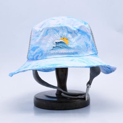 China Breathable Sport Surf Bucket Hat Waterproof Fishing Surfing Cap With Chin Strap for sale